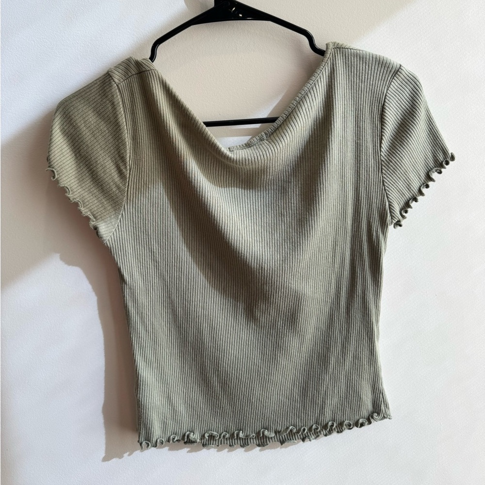 Altar'd State Ribbed Sage Crop Top - Picture 2 of 2
